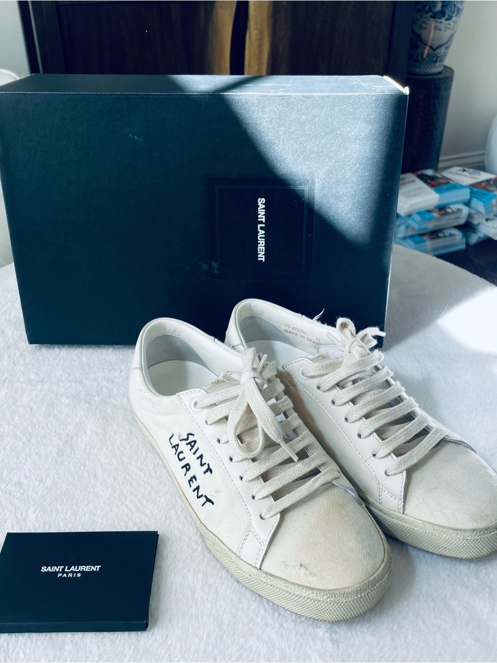 Saint Laurent Court Classic SL/06 Embroidered Logo Sneakers 37